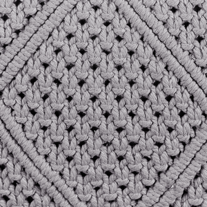 Set di 2 cuscini in cotone macramè con intrecciato con frange grigie 45 x 45 cm stile boho elegante
