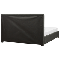 Letto contenitore matrimoniale imbottito grigio scuro con rete a doghe e cassetti 160 x 200 cm