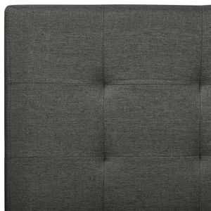 Letto contenitore matrimoniale imbottito grigio scuro con rete a doghe e cassetti 160 x 200 cm