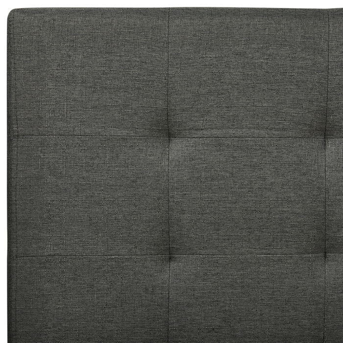 Letto contenitore matrimoniale imbottito grigio scuro con rete a doghe e cassetti 160 x 200 cm