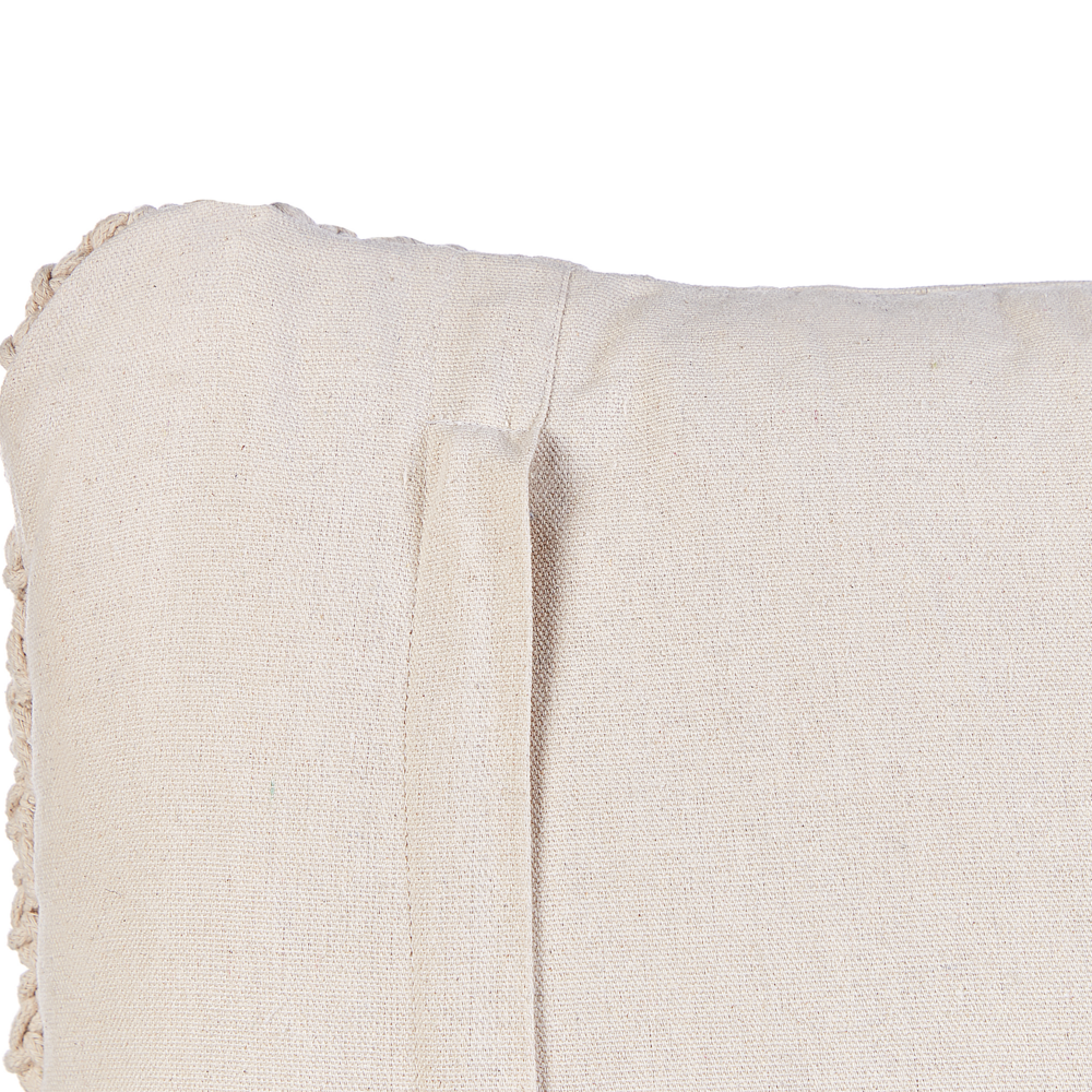 Set di 2 cuscini in cotone e macramè con motivo intrecciato e frange beige 45 x 45 cm stile boho elegante