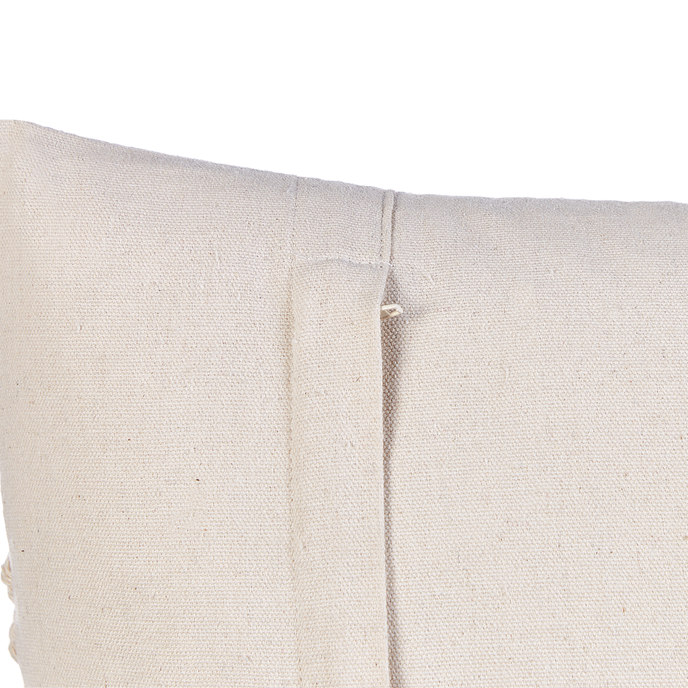 Set di 2 cuscini in cotone e macrame con motivo intrecciato e frange beige 45 x 45 cm stile boho elegante