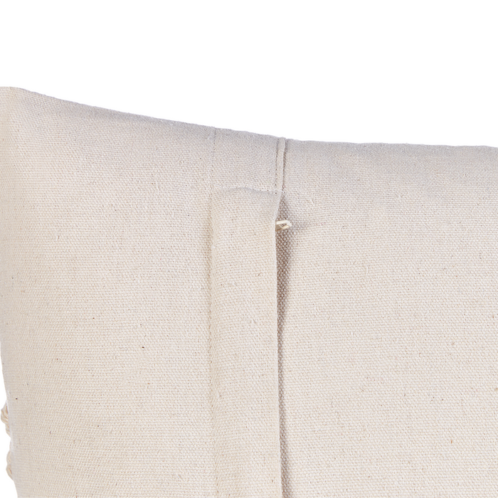 Set di 2 cuscini in cotone e macrame con motivo intrecciato e frange beige 45 x 45 cm stile boho elegante