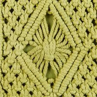 Set di 2 cuscini in cotone e macrame con motivo intrecciato e frange verde 45 x 45 cm stile boho elegante