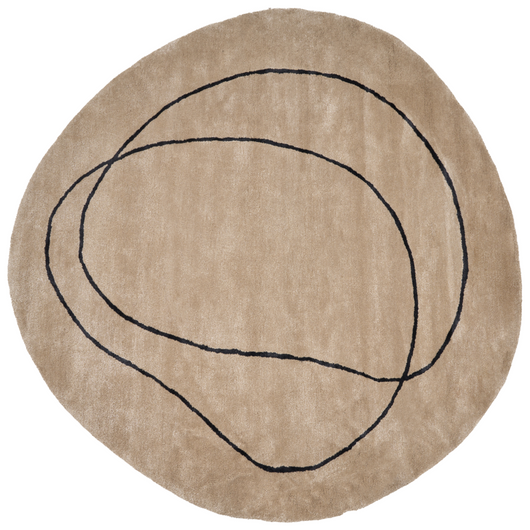 Tappeto in viscosa di forma rotonda beige ⌀ 200 cm soggiorno camera da letto