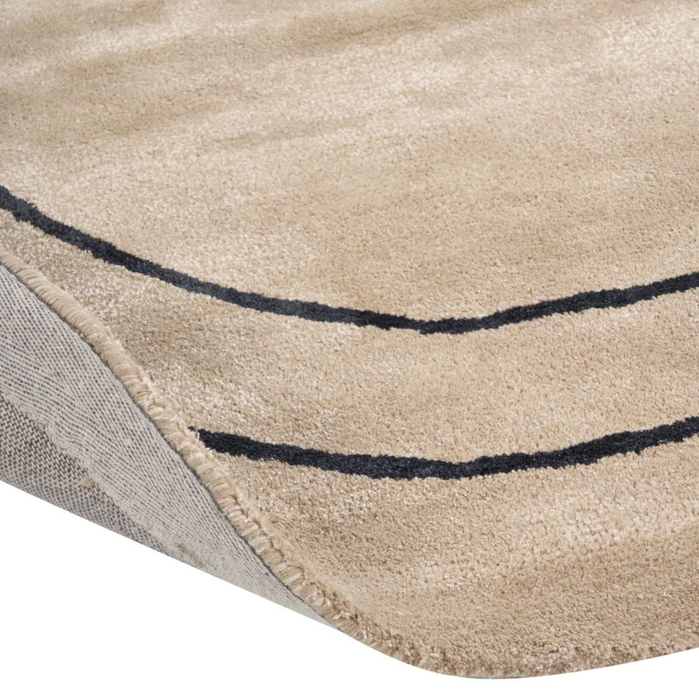 Tappeto in viscosa di forma rotonda beige ⌀ 200 cm soggiorno camera da letto