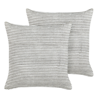 Set di 2 cuscini in lino e cotone con motivo a righe grigio e bianco 50 x 50 cm accessori salotto