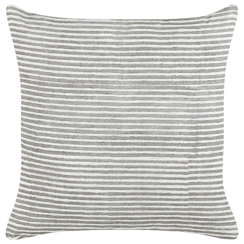 Set di 2 cuscini in lino e cotone con motivo a righe grigio e bianco 50 x 50 cm accessori salotto