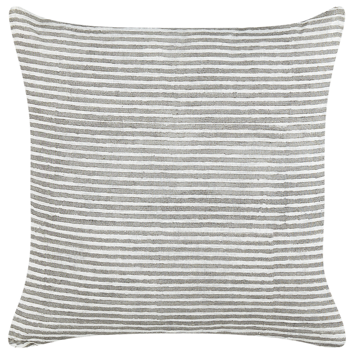 Set di 2 cuscini in lino e cotone con motivo a righe grigio e bianco 50 x 50 cm accessori salotto