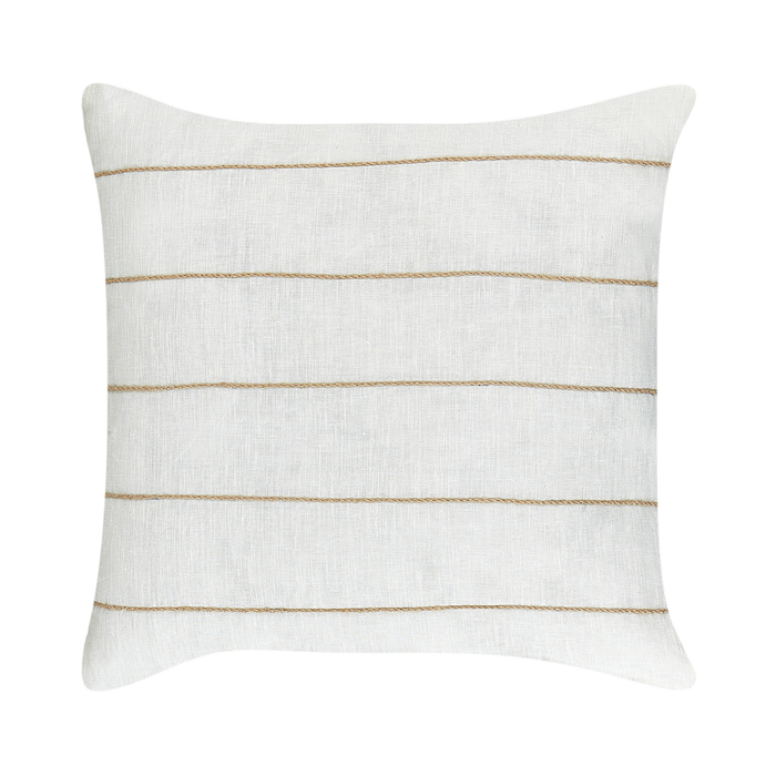 Set di 2 cuscini in lino e cotone con motivo a righe Bianco e beige 50 x 50 cm accessori salotto