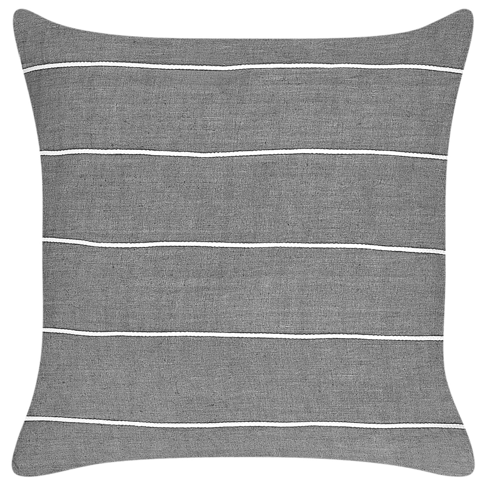 Set di 2 cuscini in lino e cotone con motivo a righe grigio e bianco 50 x 50 cm accessori salotto