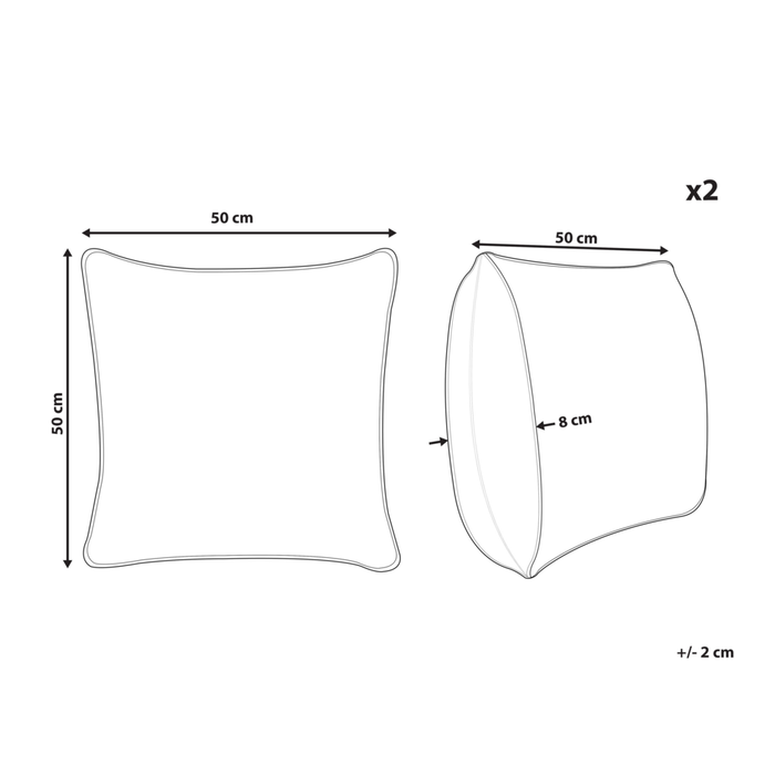 Set di 2 cuscini in lino e cotone con motivo a righe grigio e bianco 50 x 50 cm accessori salotto