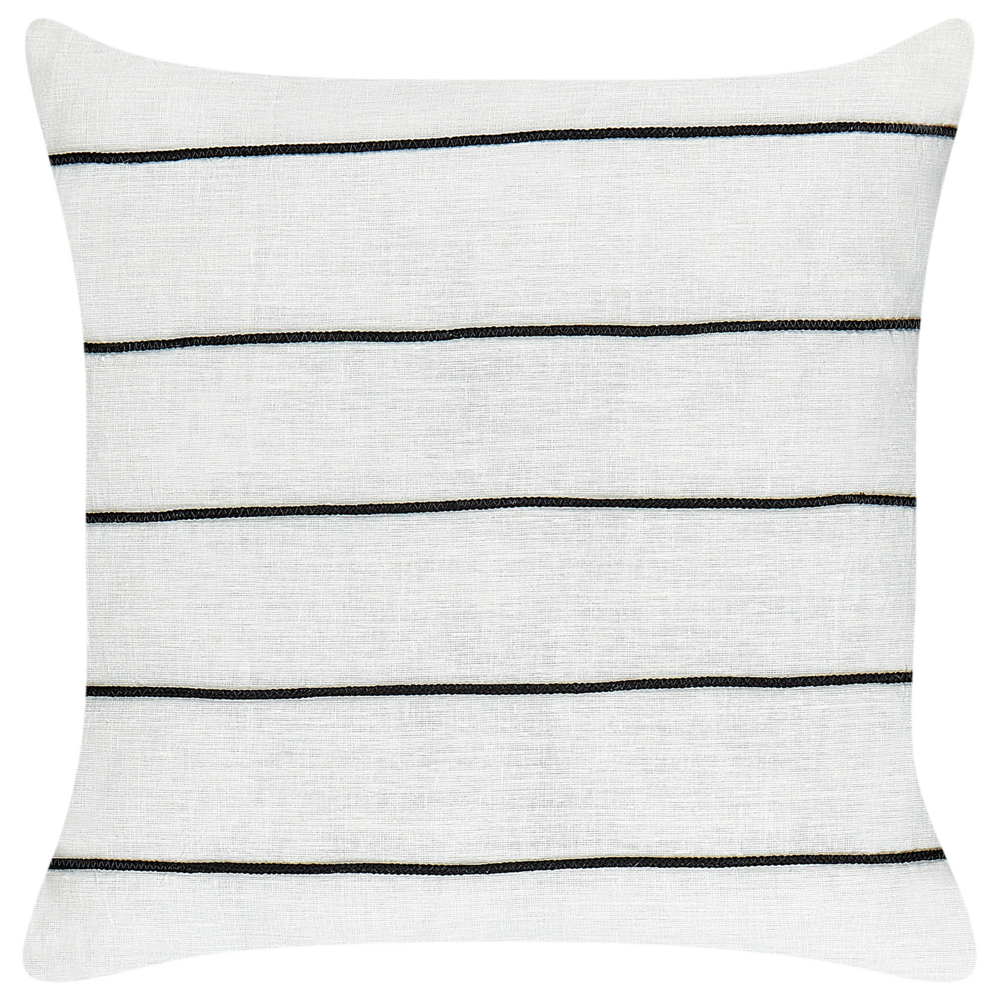 Set di 2 cuscini in lino e cotone con motivo a righe Bianco e nero 50 x 50 cm accessori salotto
