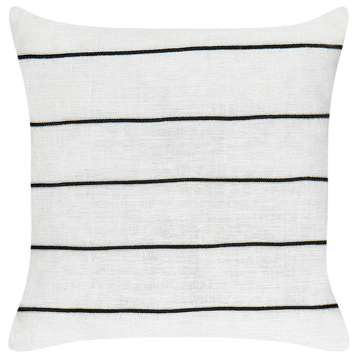 Set di 2 cuscini in lino e cotone con motivo a righe Bianco e nero 50 x 50 cm accessori salotto