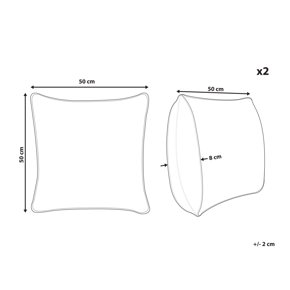 Set di 2 cuscini in lino e cotone con motivo a righe Bianco e nero 50 x 50 cm accessori salotto