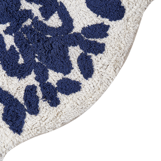 Tappeto da bagno in cotone blu 150 x 60 cm Forma irregolare Motivo decorativo Tappeto da bagno Accessori da bagno Design moderno