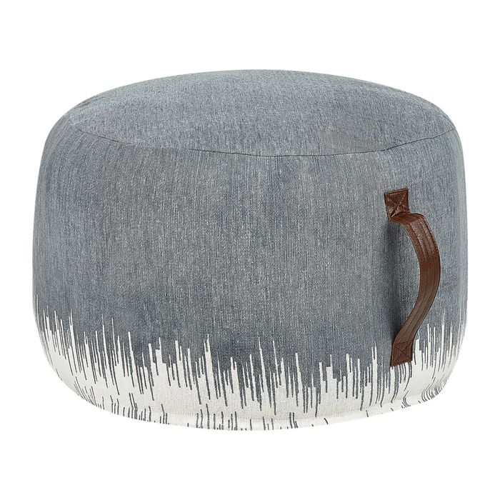 Pouf Bianco Grigio Cotone 50 x 30 cm Gradiente Stampato Modello Decorativo Seduta fatta a mano Boho Stile Moderno Soggiorno Camera da Letto