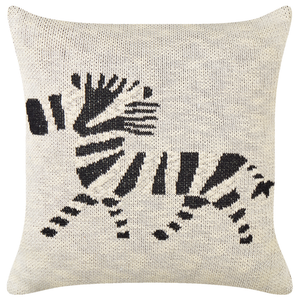 Set di 2 cuscini decorativi per bambini in cotone beige 45 x 45 cm con motivo a zebra Accessorio per la cameretta dei bambini