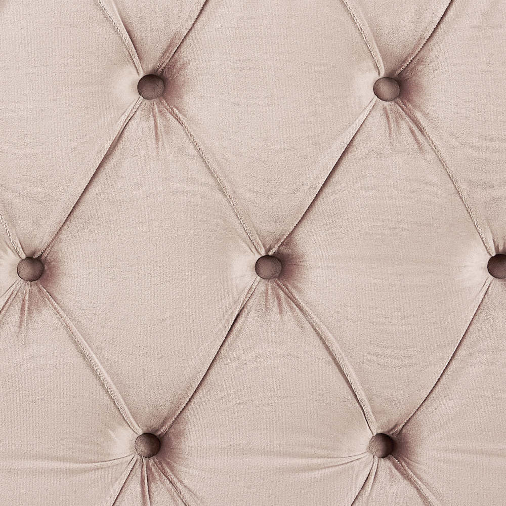 Letto in velluto color rosa 160 x 200 cm testiera alta decorata con bottoncini stile retrò e tradizionale