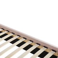 Letto in velluto color rosa 180 x 200 cm testiera alta decorata con bottoncini stile retrò e tradizionale