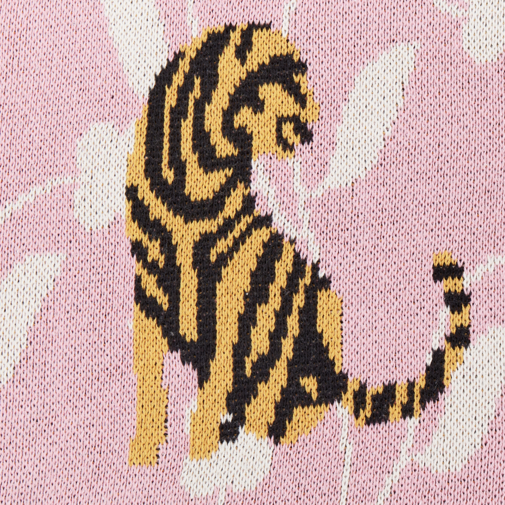 Coperta per bambini Cotone rosa 130 x 180 cm Lancio per il letto Accogliente motivo tigrato Camera da letto Camera dei bambini Design moderno