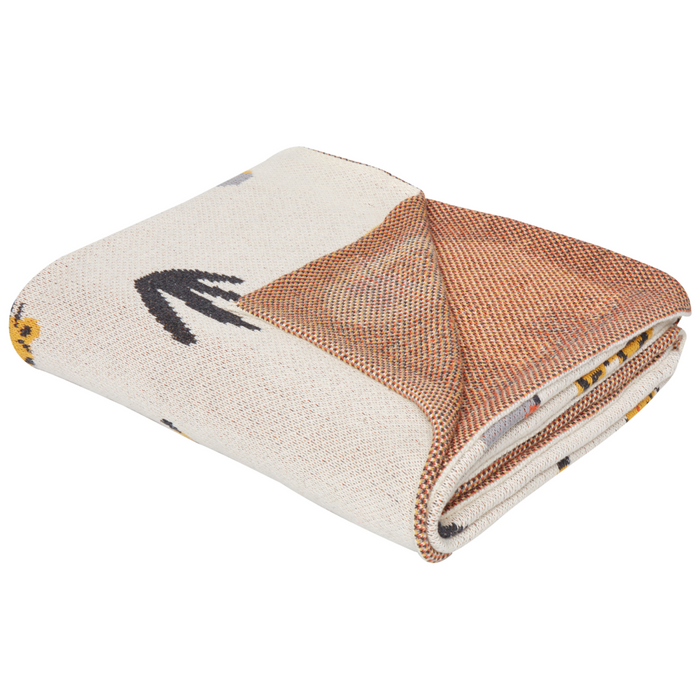 Coperta per bambini in cotone multicolore 130 x 180 cm Lancio per il letto Accogliente con motivo animale Camera da letto Camera dei bambini Design moderno