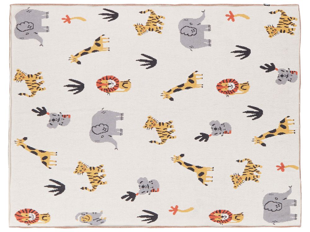 Coperta per bambini in cotone multicolore 130 x 180 cm Lancio per il letto Accogliente con motivo animale Camera da letto Camera dei bambini Design moderno