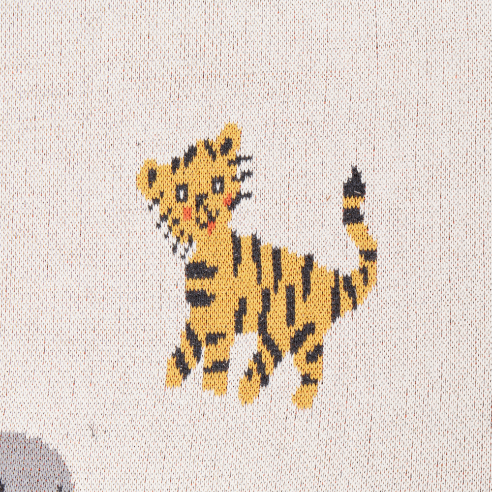 Coperta per bambini in cotone multicolore 130 x 180 cm Lancio per il letto Accogliente con motivo animale Camera da letto Camera dei bambini Design moderno