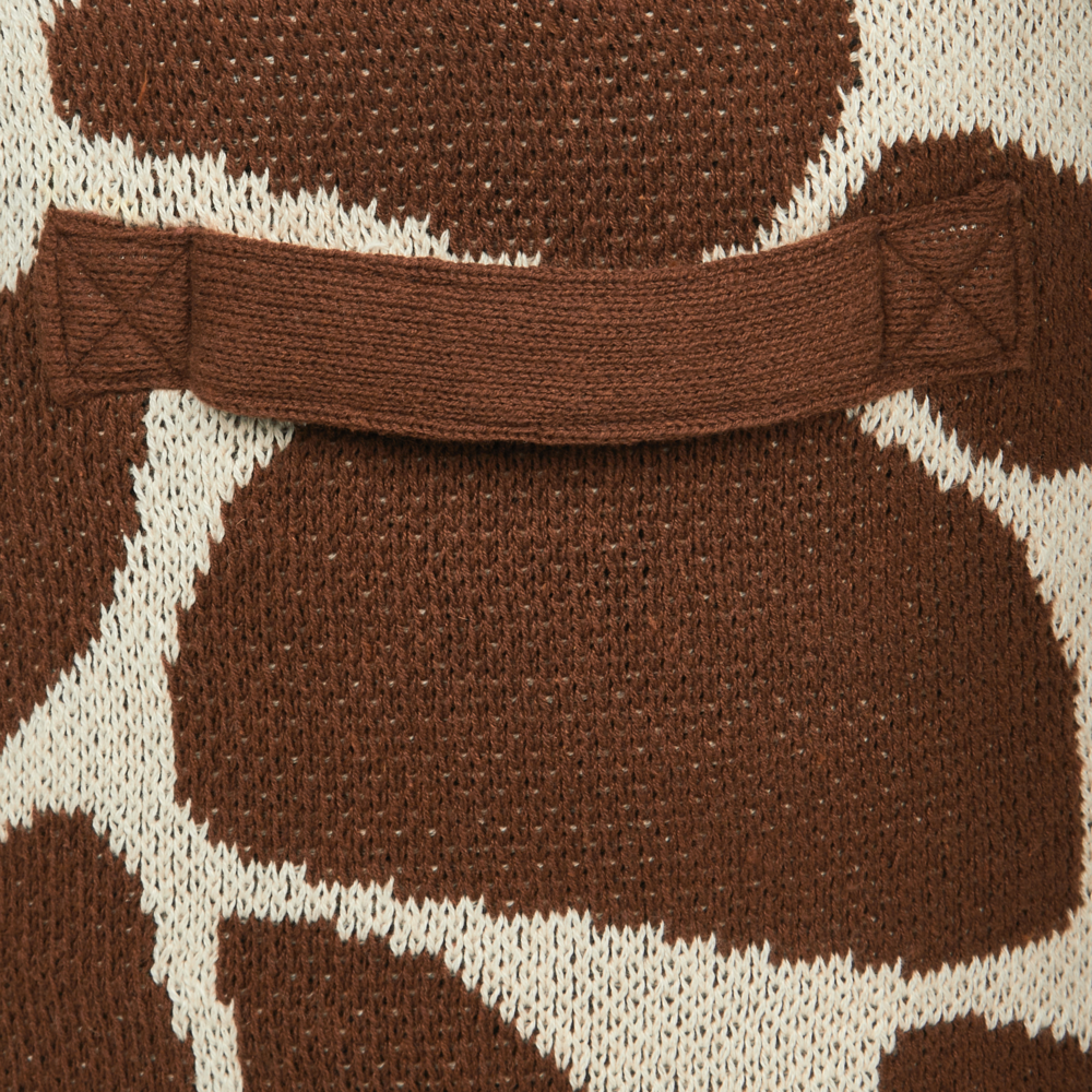 Set di 2 cestini portaoggetti per bambini in cotone beige e marrone Giraffa con maniglie per giocattoli