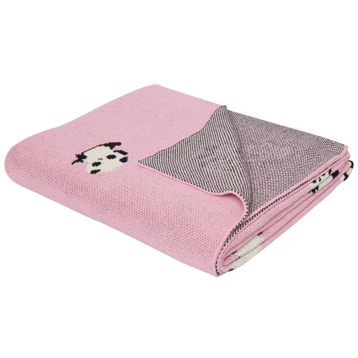 Copertina in cotone rosa per la cameretta con motivo panda 130 x 170 cm stile moderno
