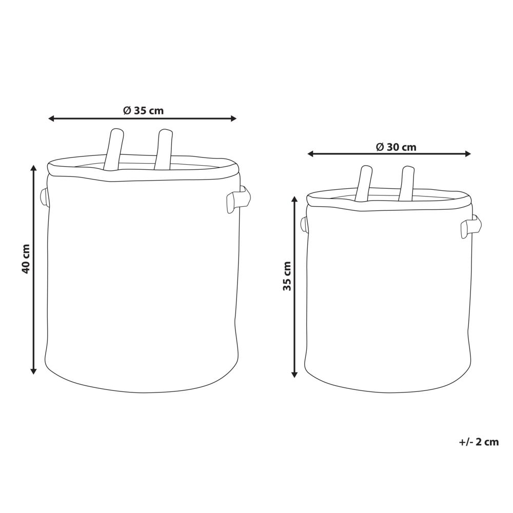 Set di 2 cestini portaoggetti per bambini in cotone beige e marrone Giraffa con maniglie per giocattoli