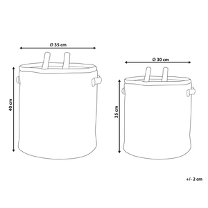 Set di 2 cestini portaoggetti per bambini in cotone beige e marrone Giraffa con maniglie per giocattoli