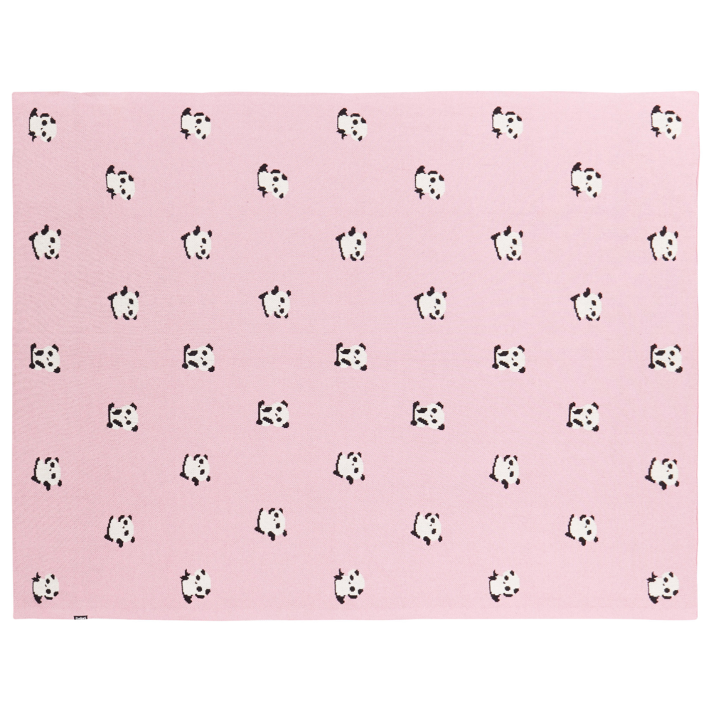 Copertina in cotone rosa per la cameretta con motivo panda 130 x 170 cm stile moderno