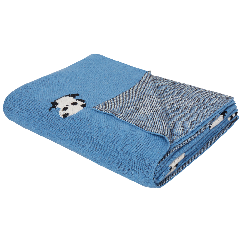 Copertina in cotone blu per la cameretta con motivo panda 130 x 170 cm stile moderno