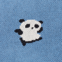 Copertina in cotone blu per la cameretta con motivo panda 130 x 170 cm stile moderno