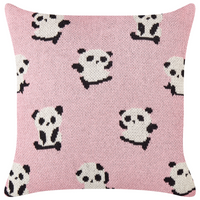 Set di 2 cuscini decorativi per bambini con motivo a panda in cotone rosa 45 x 45 cm accessori per la cameretta