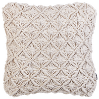 Set di 2 cuscini in cotone lavorato a maglia beige chiaro 45 x 45 cm Corda Boho Retro Decor Accessori