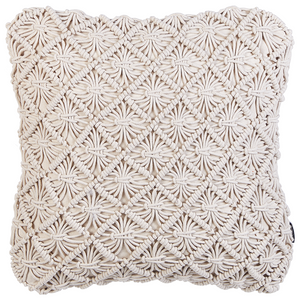 Set di 2 cuscini in cotone lavorato a maglia beige chiaro 45 x 45 cm Corda Boho Retro Decor Accessori