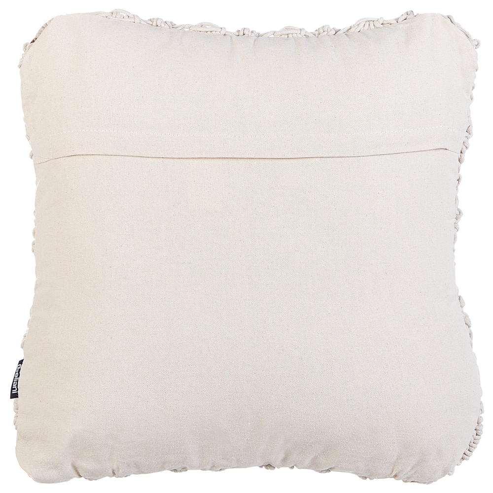 Set di 2 cuscini in cotone lavorato a maglia beige chiaro 45 x 45 cm Corda Boho Retro Decor Accessori
