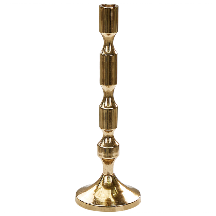 Set di 2 candelieri in metallo dorato lucido metallico Glamour Taper Portacandele