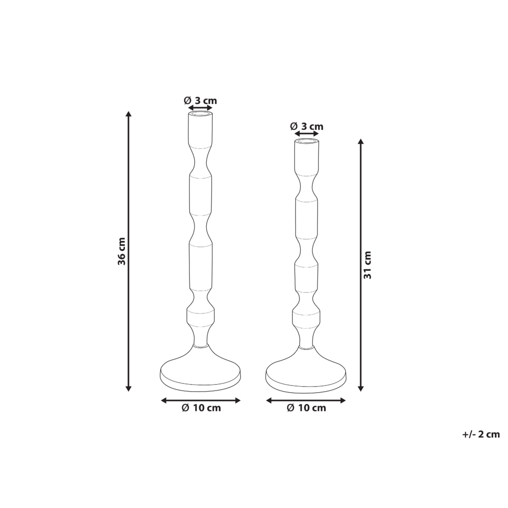 Set di 2 candelieri in metallo dorato lucido metallico Glamour Taper Portacandele