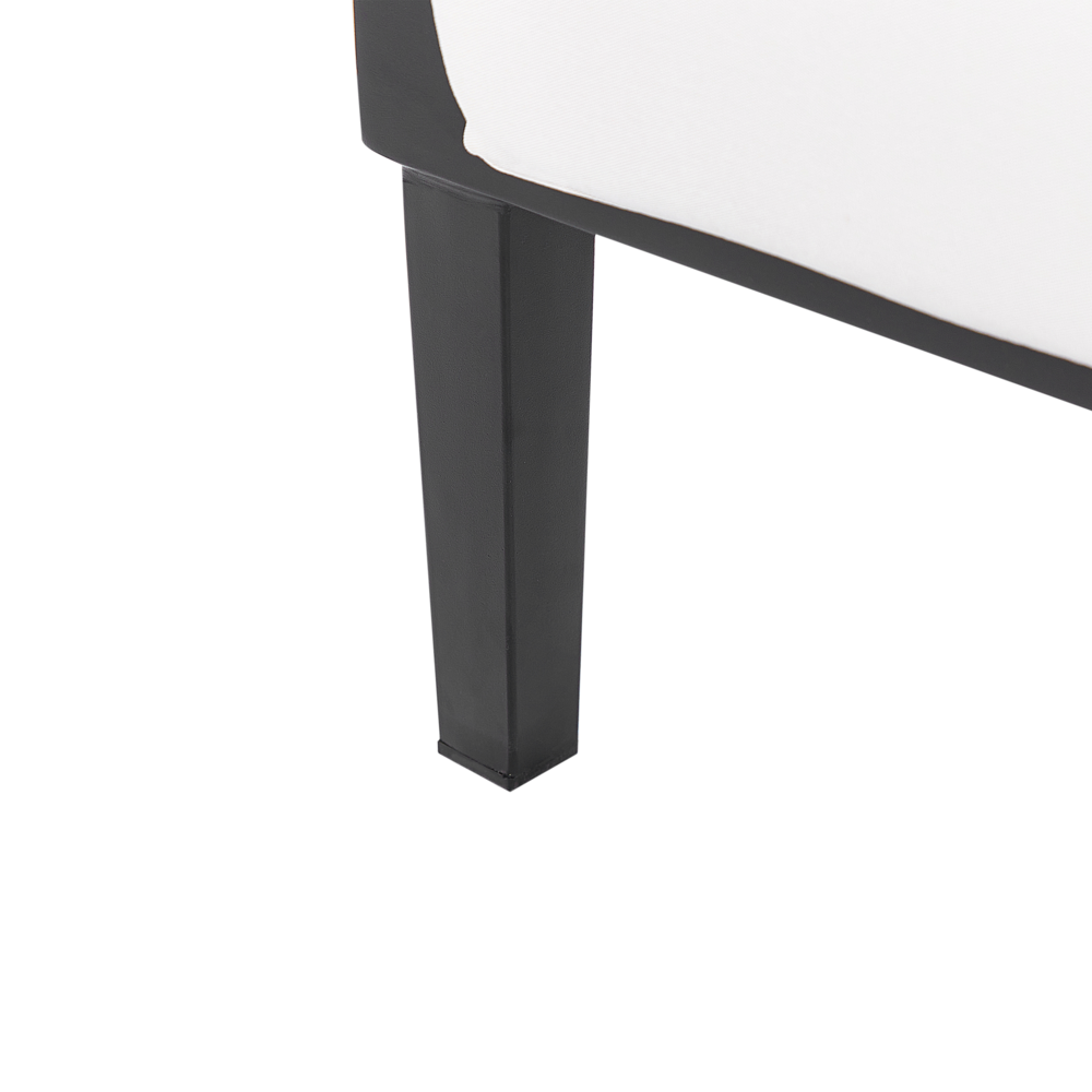 Divano a 2 posti Divano da giardino in alluminio Struttura in alluminio nero Cuscini in tessuto idrorepellente grigio chiaro