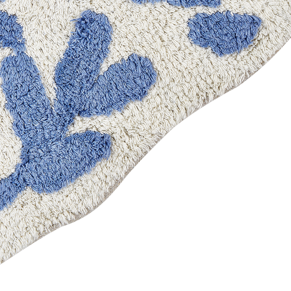 Tappeto da bagno blu in cotone 60 x 90 cm Forma irregolare Motivo decorativo Tappeto da bagno Accessori da bagno Design moderno