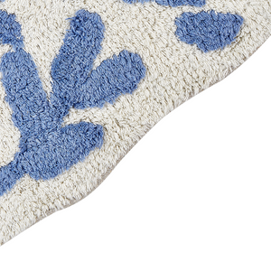 Tappeto da bagno blu in cotone 60 x 90 cm Forma irregolare Motivo decorativo Tappeto da bagno Accessori da bagno Design moderno