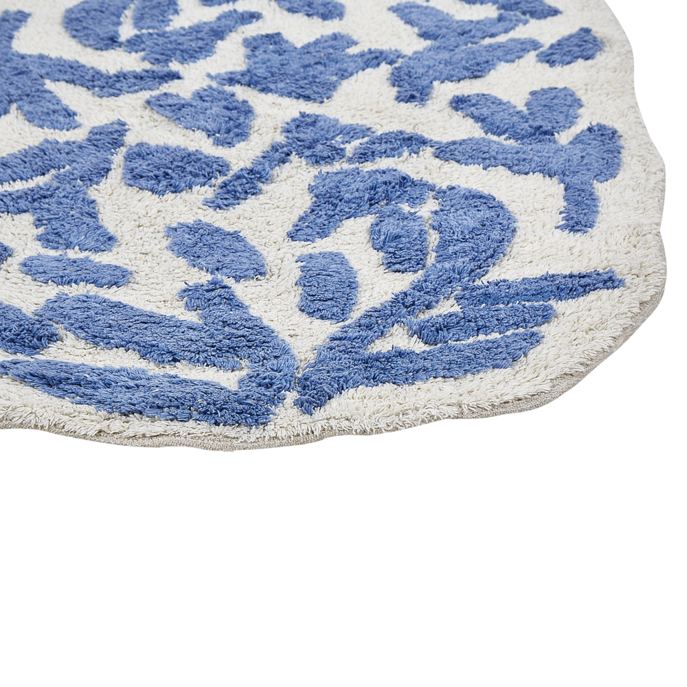 Tappeto da bagno blu in cotone 60 x 90 cm Forma irregolare Motivo decorativo Tappeto da bagno Accessori da bagno Design moderno