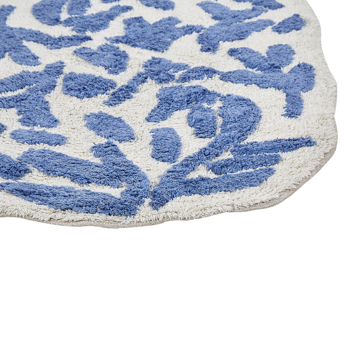 Tappeto da bagno blu in cotone 60 x 90 cm Forma irregolare Motivo decorativo Tappeto da bagno Accessori da bagno Design moderno