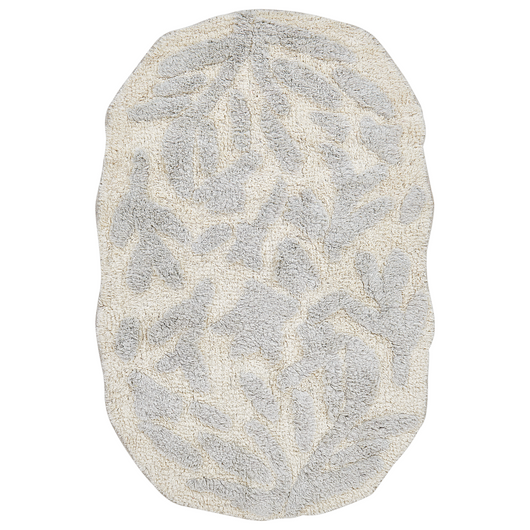 Tappeto da bagno grigio in cotone 60 x 90 cm Forma irregolare Motivo decorativo Tappeto da bagno Accessori da bagno Design moderno