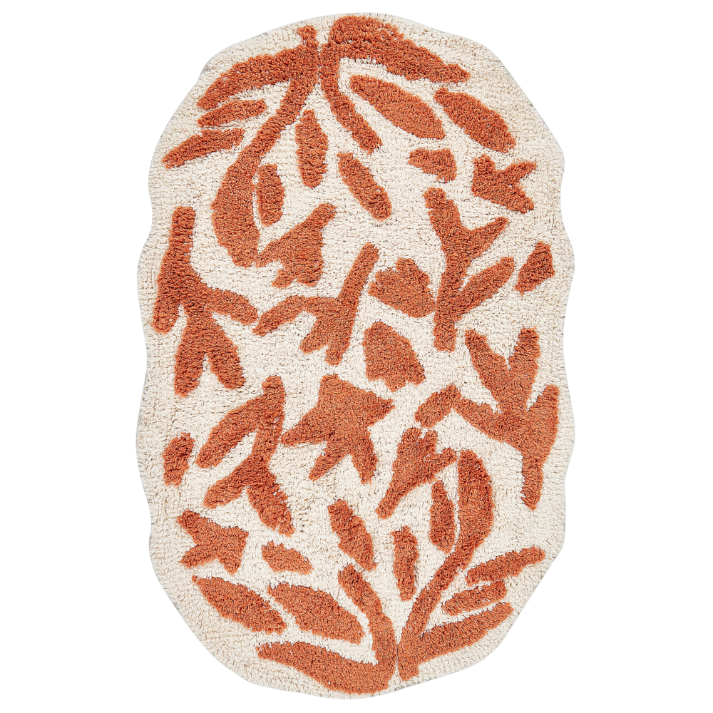 Tappeto da bagno arancione in cotone 60 x 90 cm Forma irregolare Motivo decorativo Tappeto da bagno Accessori da bagno Design moderno