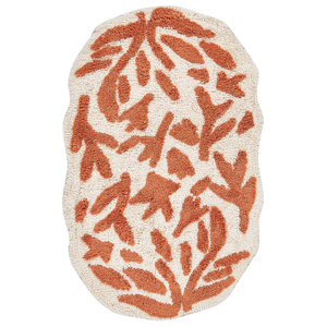 Tappeto da bagno arancione in cotone 60 x 90 cm Forma irregolare Motivo decorativo Tappeto da bagno Accessori da bagno Design moderno