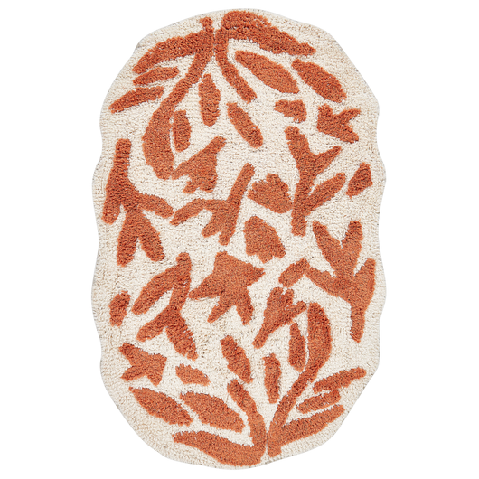 Tappeto da bagno arancione in cotone 60 x 90 cm Forma irregolare Motivo decorativo Tappeto da bagno Accessori da bagno Design moderno